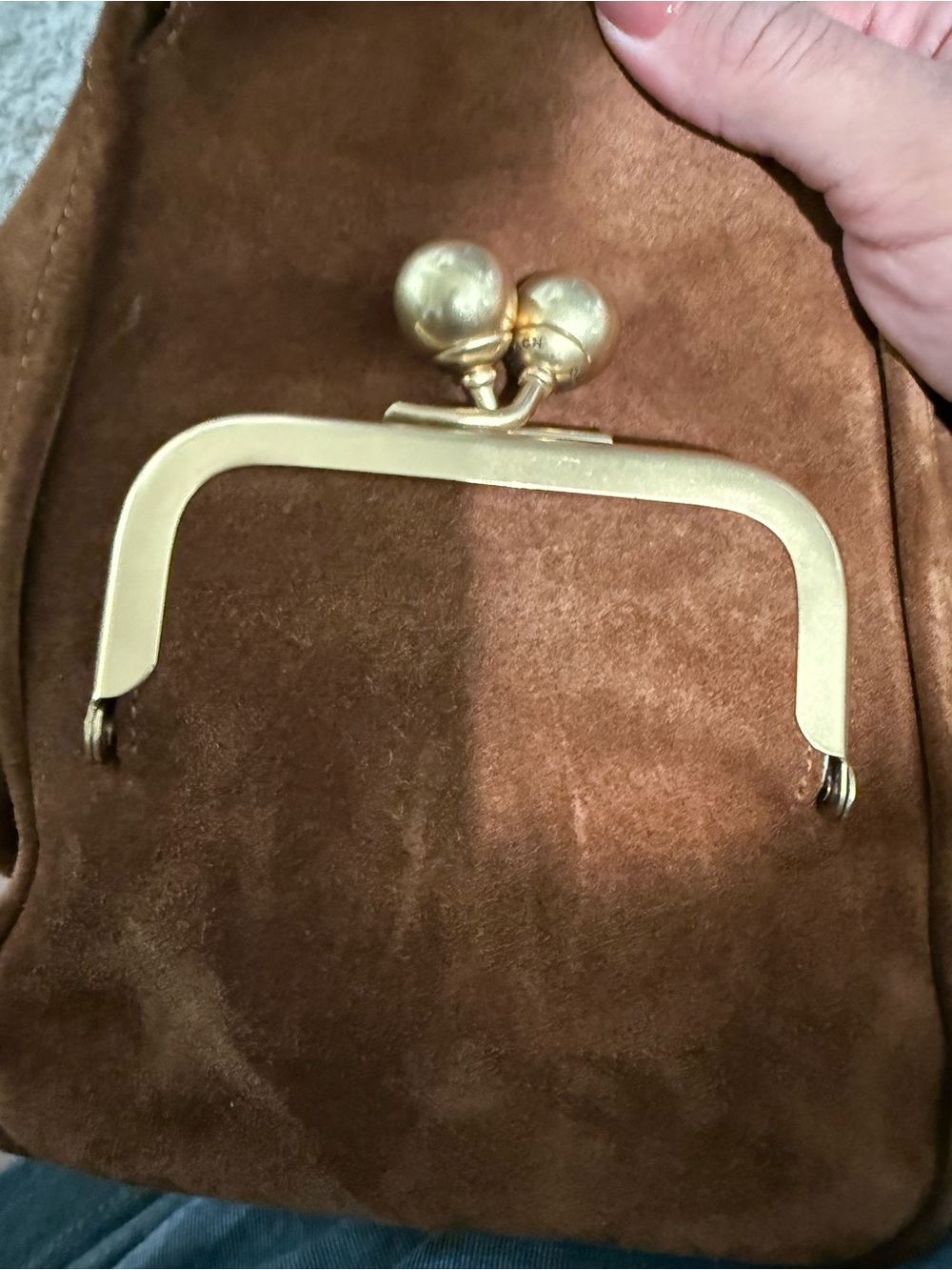 Coach Brown Suede Shoulder Bag with Front Pockets - Picture 8 of 16